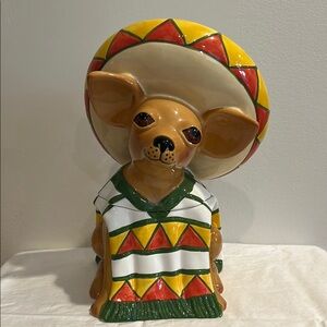 Clay Art !Ay Chihuahua Dog Cookie Jar